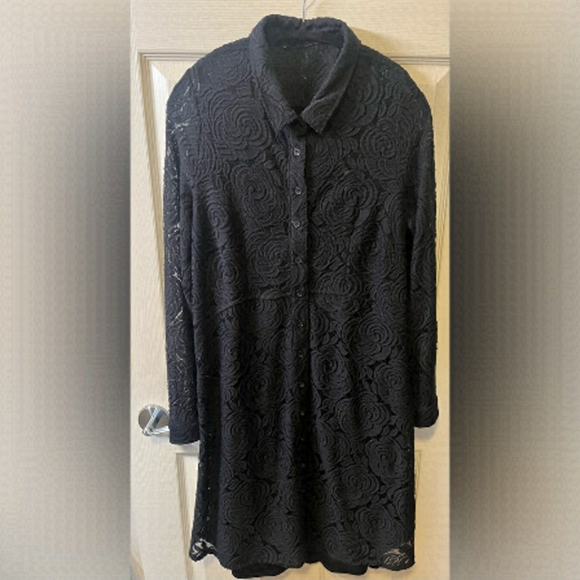 Black Floral Lace Dress - Picture 1 of 4